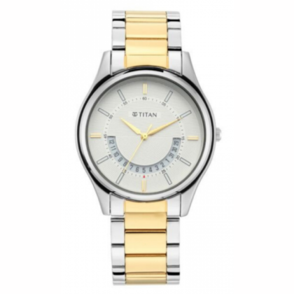 Titan Karishma 1713BM01 White Dial Metal Strap Quartz Men Watch